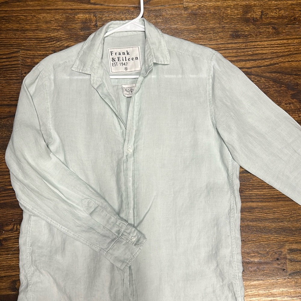 Frank and Eileen hunter linen shirt dress size small.